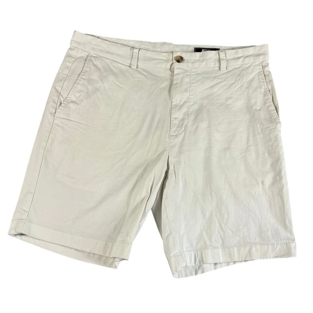 Vineyard Vines Breaker Shorts Mens 35 White Chino Premium Stretch Cotton Washed